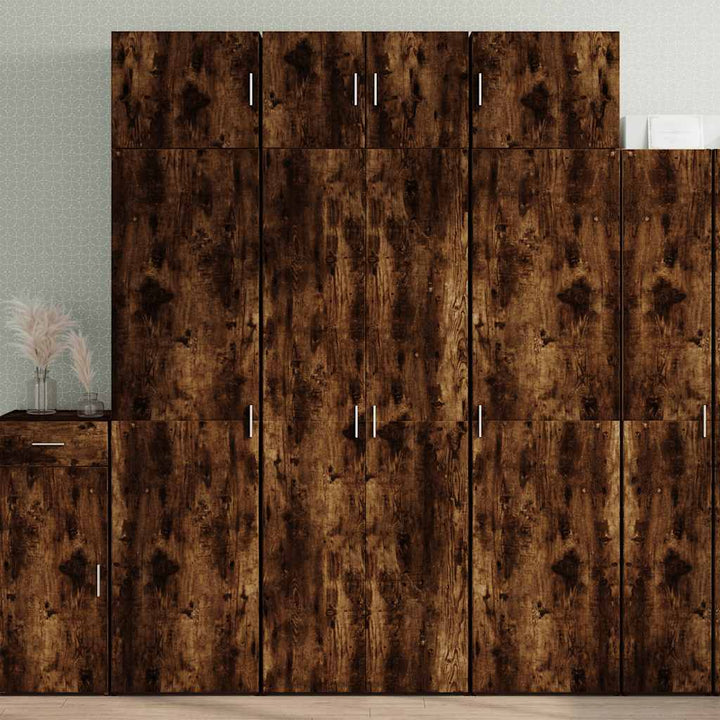skab 70x42,5x225 cm konstrueret træ røget egetræsfarve