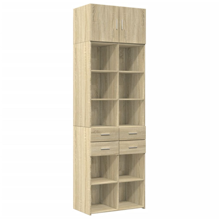 skab 70x42,5x225 cm smalt konstrueret træ sonoma-eg