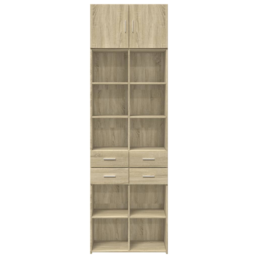 skab 70x42,5x225 cm smalt konstrueret træ sonoma-eg