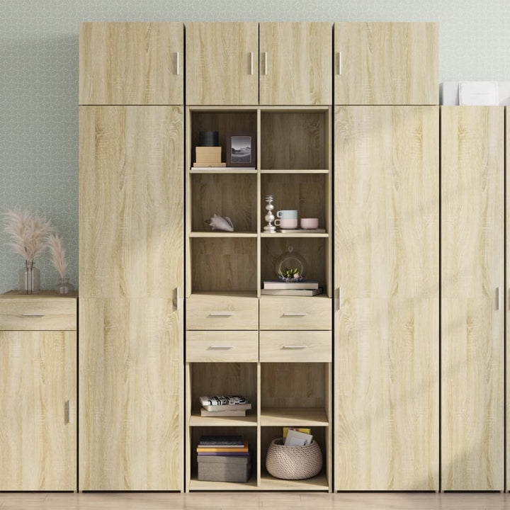 skab 70x42,5x225 cm smalt konstrueret træ sonoma-eg