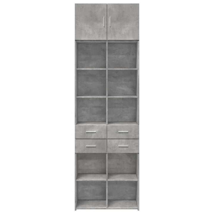 skab 70x42,5x225 cm smalt konstrueret træ betongrå