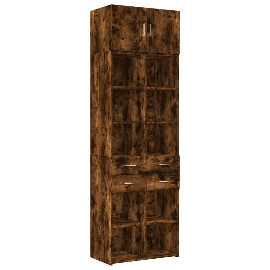 skab 70x42,5x225 cm konstrueret træ røget egetræsfarve