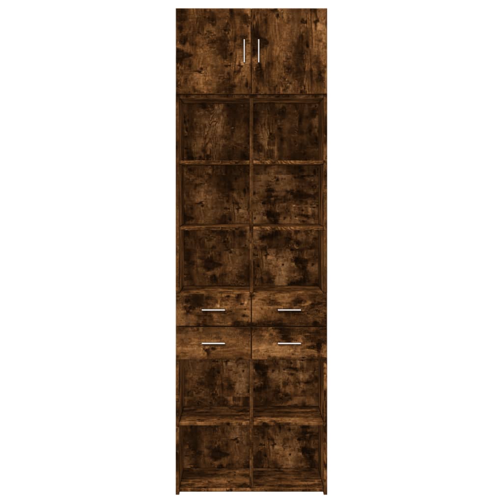 skab 70x42,5x225 cm konstrueret træ røget egetræsfarve
