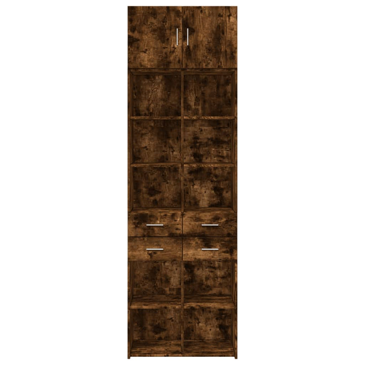 skab 70x42,5x225 cm konstrueret træ røget egetræsfarve