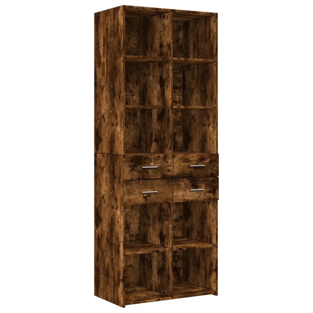 skab 70x42,5x225 cm konstrueret træ røget egetræsfarve