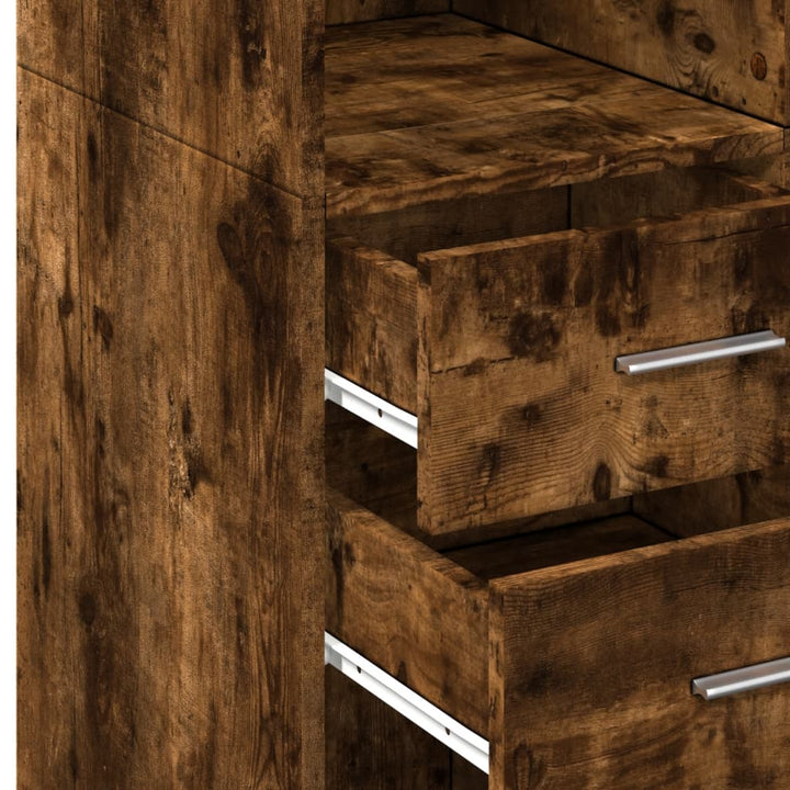 skab 70x42,5x225 cm konstrueret træ røget egetræsfarve