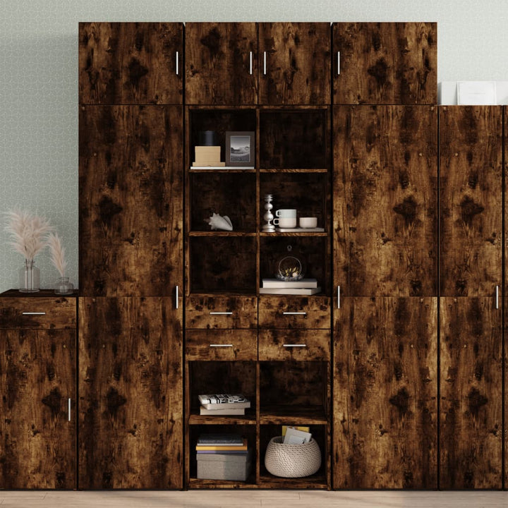 skab 70x42,5x225 cm konstrueret træ røget egetræsfarve