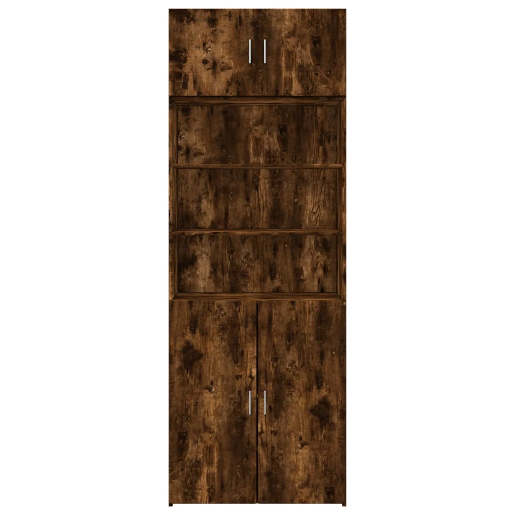skab 80x42,5x225 cm konstrueret træ røget egetræsfarve