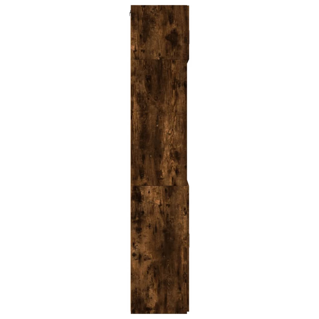 skab 80x42,5x225 cm konstrueret træ røget egetræsfarve