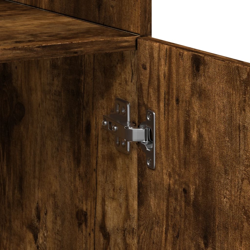 skab 80x42,5x225 cm konstrueret træ røget egetræsfarve