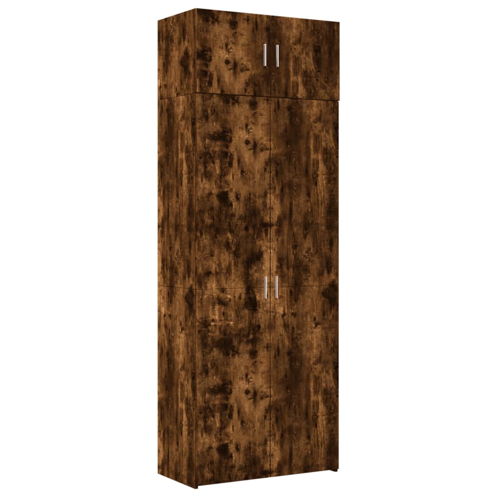 skab 80x42,5x225 cm konstrueret træ røget egetræsfarve