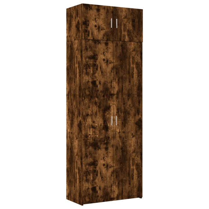 skab 80x42,5x225 cm konstrueret træ røget egetræsfarve