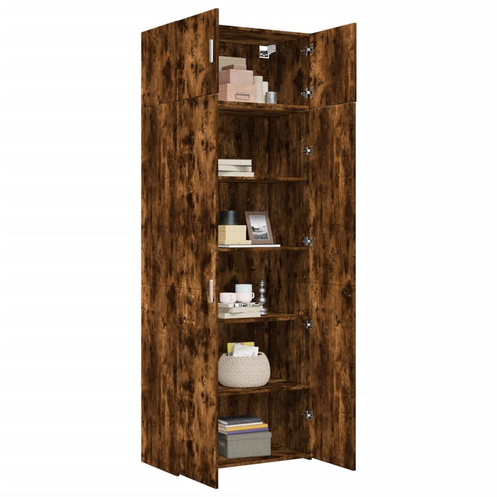 skab 80x42,5x225 cm konstrueret træ røget egetræsfarve