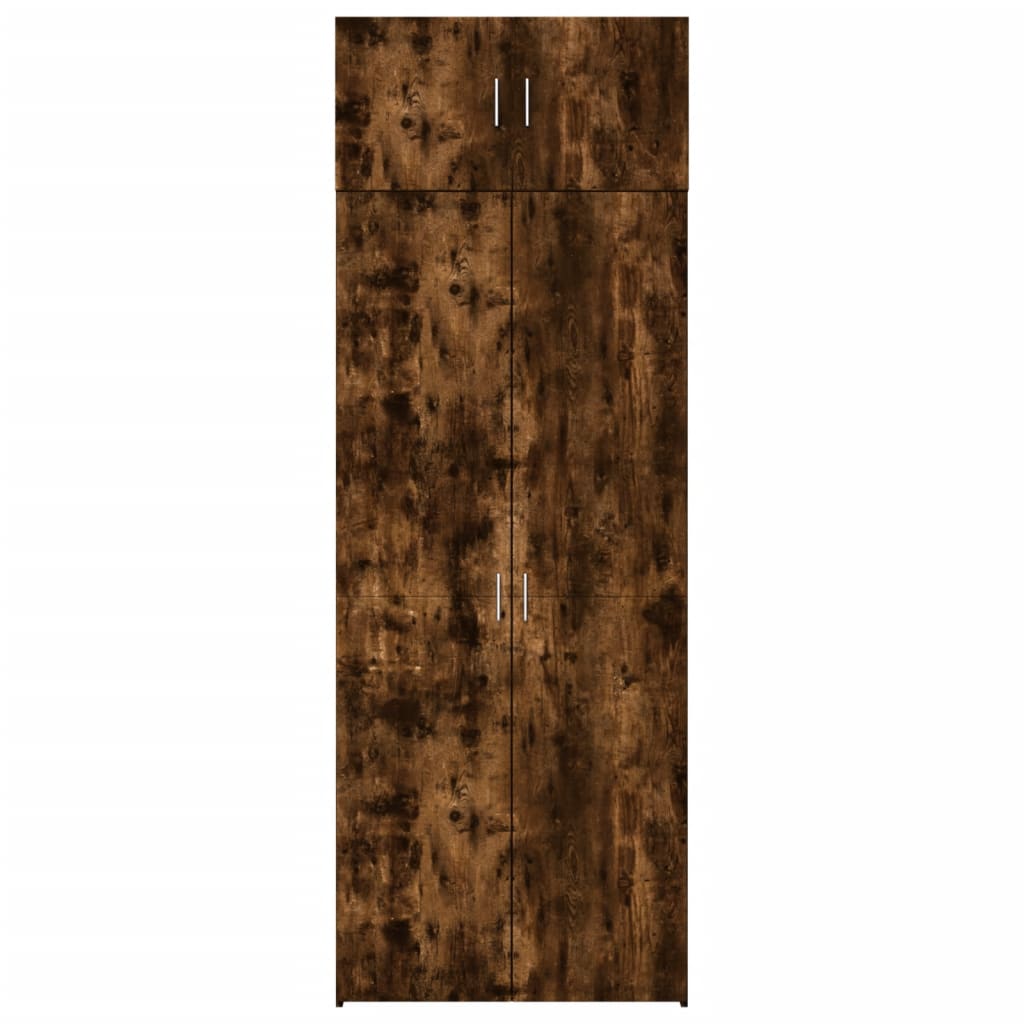 skab 80x42,5x225 cm konstrueret træ røget egetræsfarve