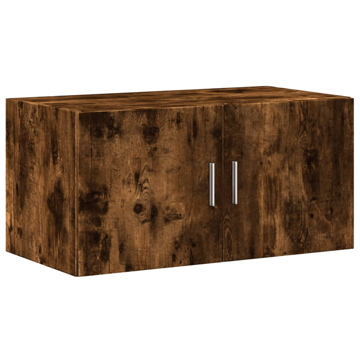 skab 80x42,5x225 cm konstrueret træ røget egetræsfarve