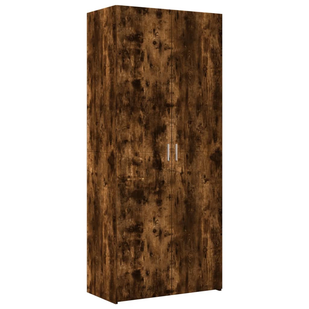 skab 80x42,5x225 cm konstrueret træ røget egetræsfarve