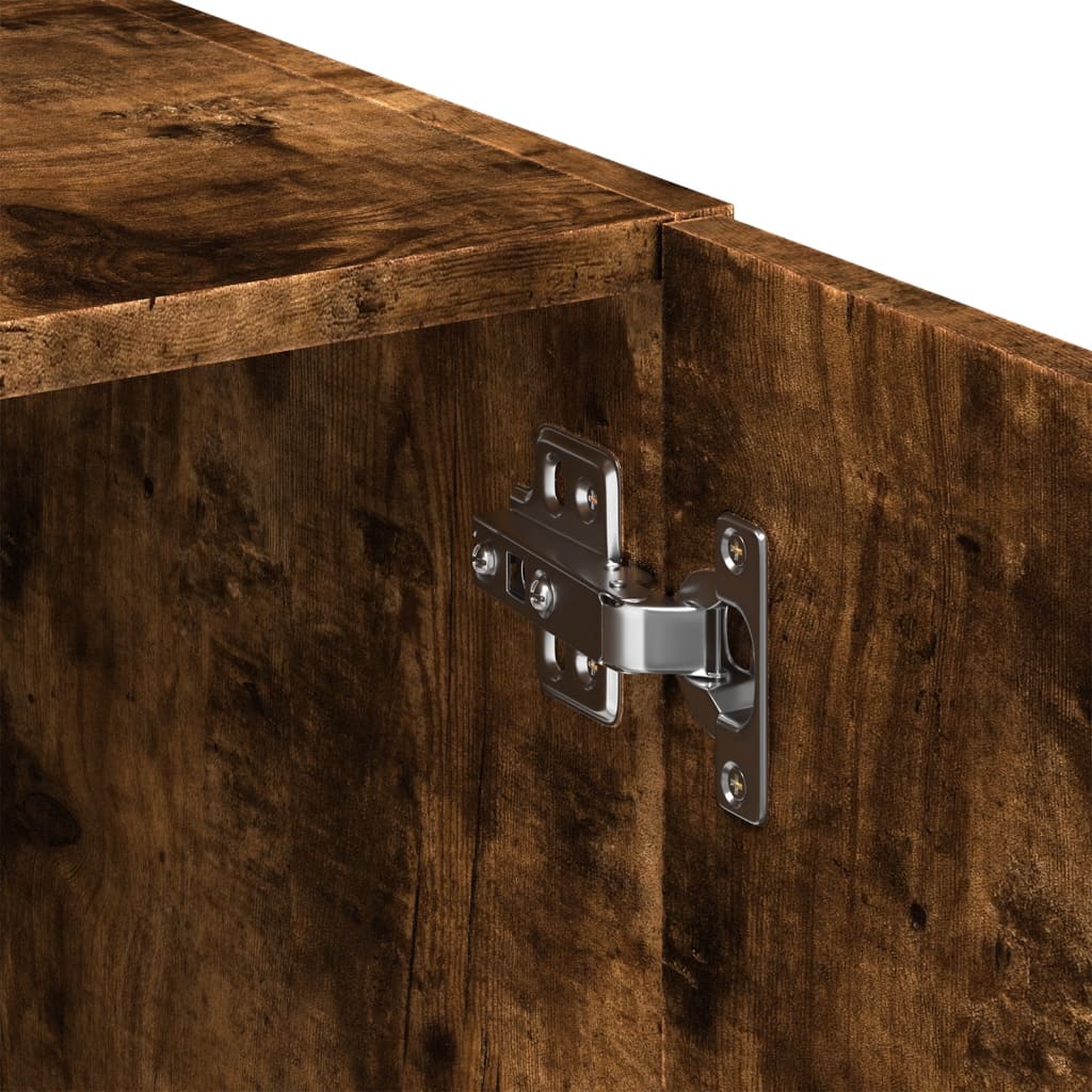 skab 80x42,5x225 cm konstrueret træ røget egetræsfarve