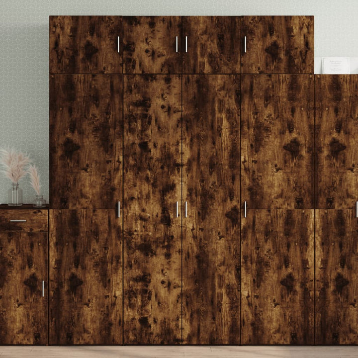 skab 80x42,5x225 cm konstrueret træ røget egetræsfarve
