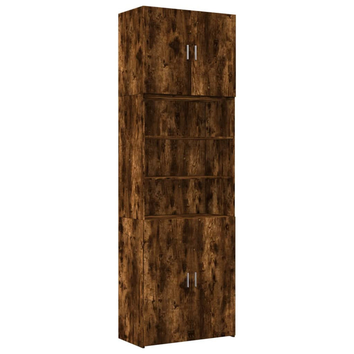 skab 80x42,5x249 cm konstrueret træ røget egetræsfarve