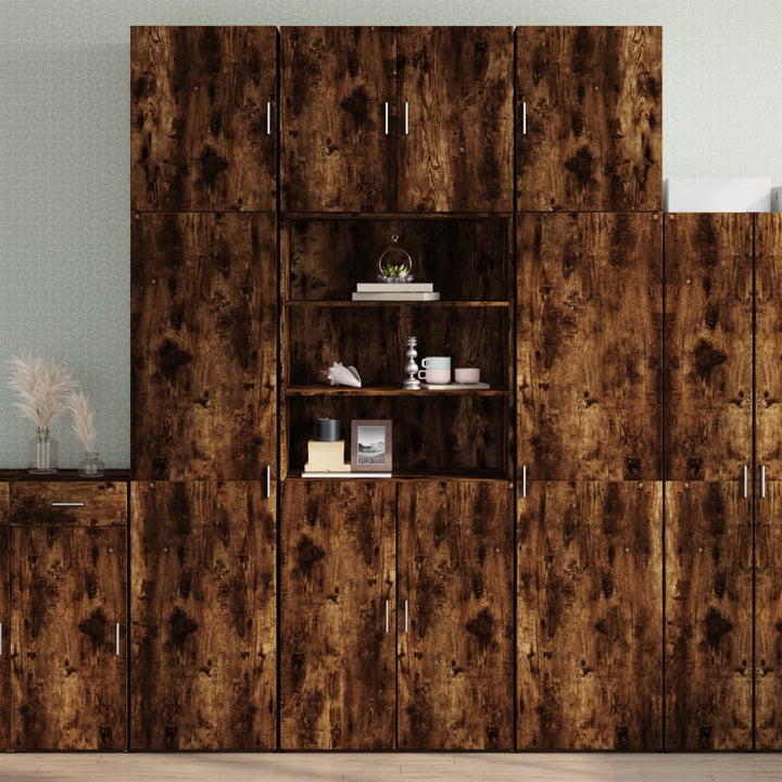 skab 80x42,5x249 cm konstrueret træ røget egetræsfarve