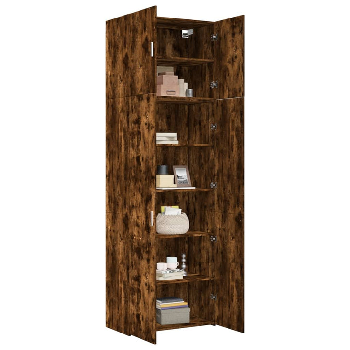 skab 80x42,5x249 cm konstrueret træ røget egetræsfarve