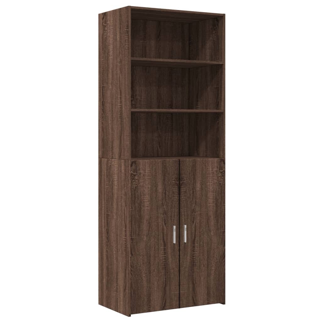 skab 70x42,5x185 cm konstrueret træ brun egetræsfarve
