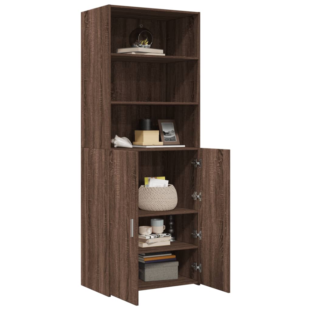 skab 70x42,5x185 cm konstrueret træ brun egetræsfarve
