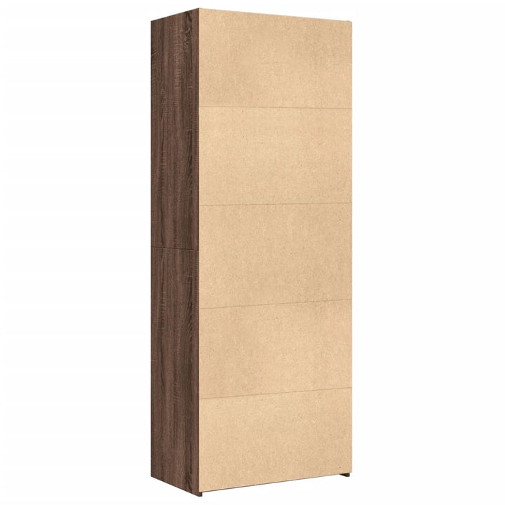 skab 70x42,5x185 cm konstrueret træ brun egetræsfarve