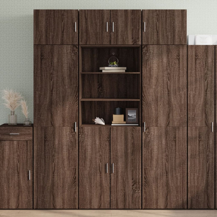 skab 70x42,5x185 cm konstrueret træ brun egetræsfarve