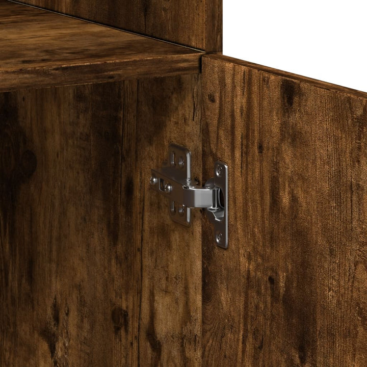 skab 80x42,5x185 cm konstrueret træ røget egetræsfarve