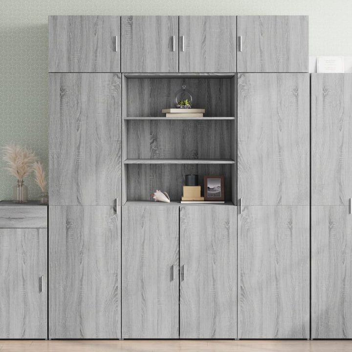 skab 80x42,5x185 cm konstrueret træ grå sonoma-eg