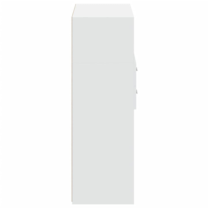 reol 80x42,5x124 cm konstrueret træ hvid