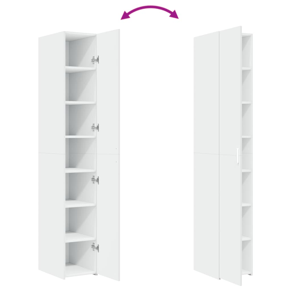 reol 30x42,5x185 cm konstrueret træ hvid