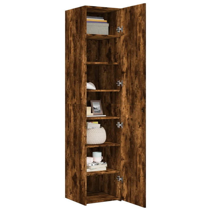 højskab 40x42,5x185 cm konstrueret træ røget egetræsfarve