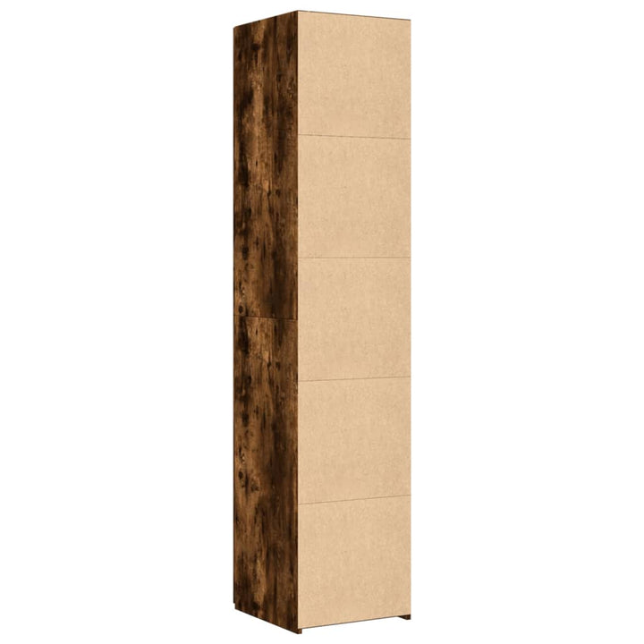 højskab 40x42,5x185 cm konstrueret træ røget egetræsfarve