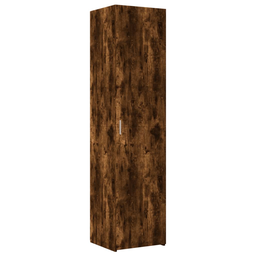 højskab 40x42,5x185 cm konstrueret træ røget egetræsfarve