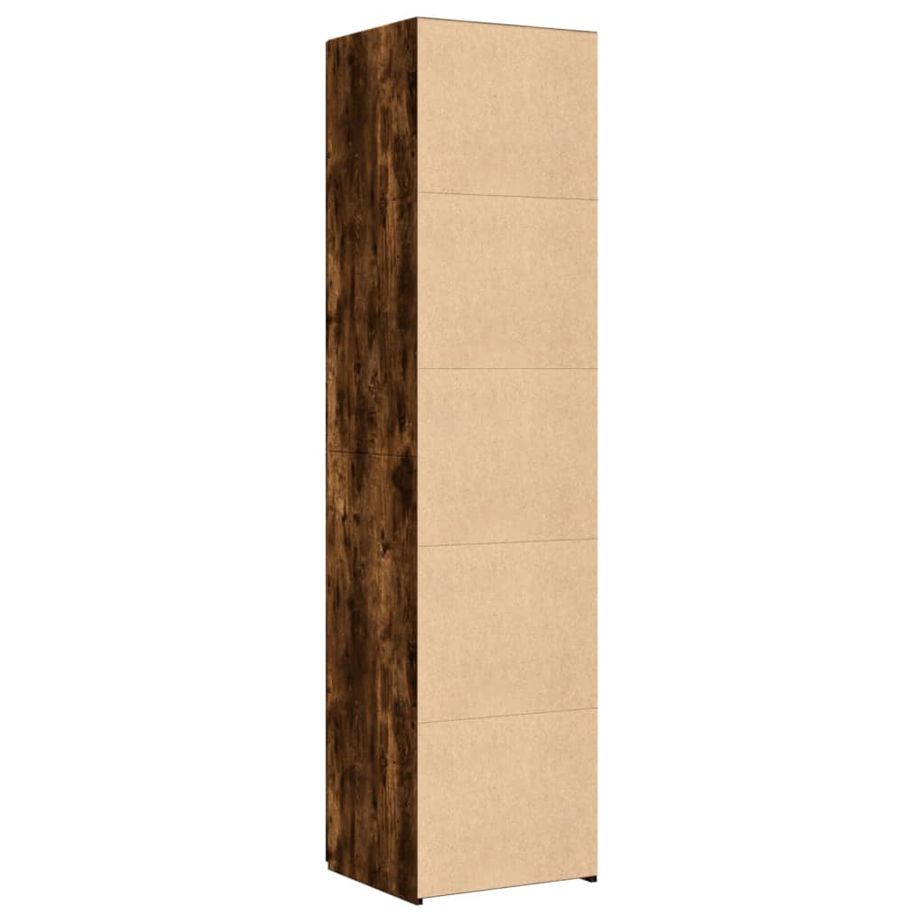højskab 40x42,5x185 cm konstrueret træ røget egetræsfarve