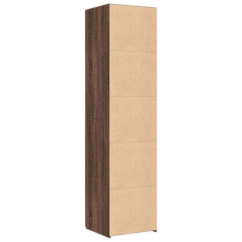 højskab 40x42,5x185 cm konstrueret træ brun egetræsfarve