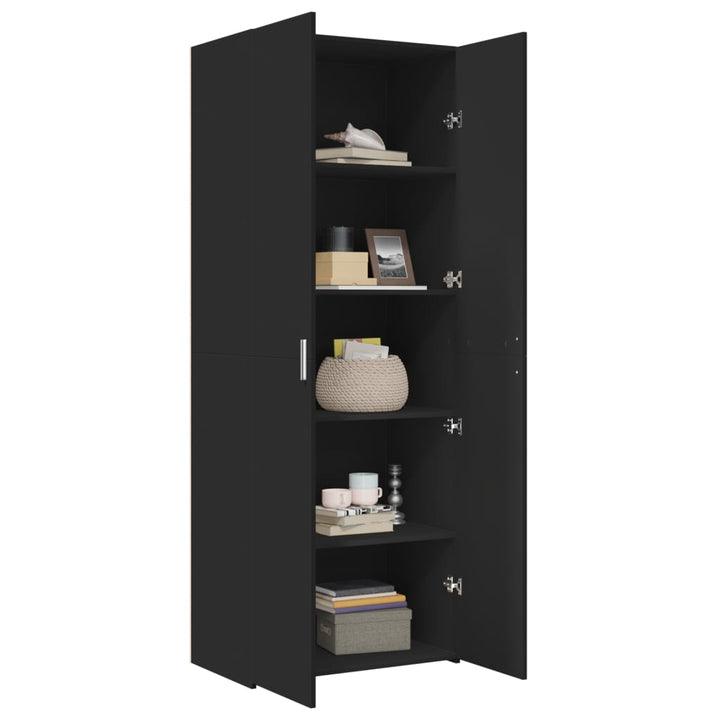 skab 70x42,5x185 cm konstrueret træ sort