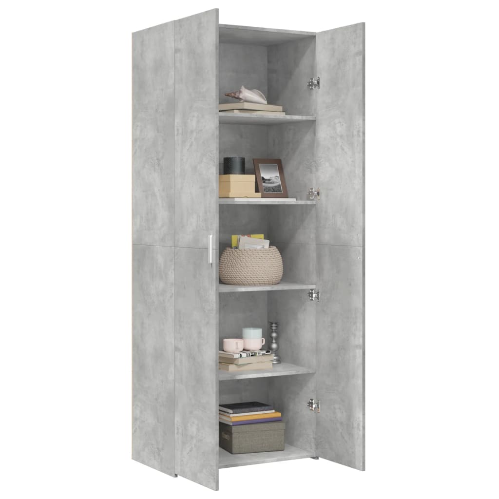 skab 70x42,5x185 cm konstrueret træ betongrå