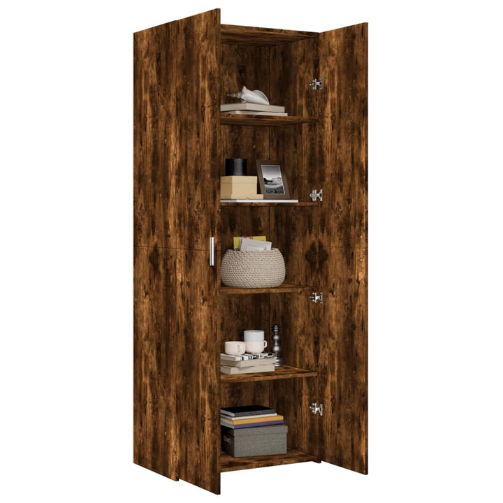 skab 70x42,5x185 cm konstrueret træ røget egetræsfarve