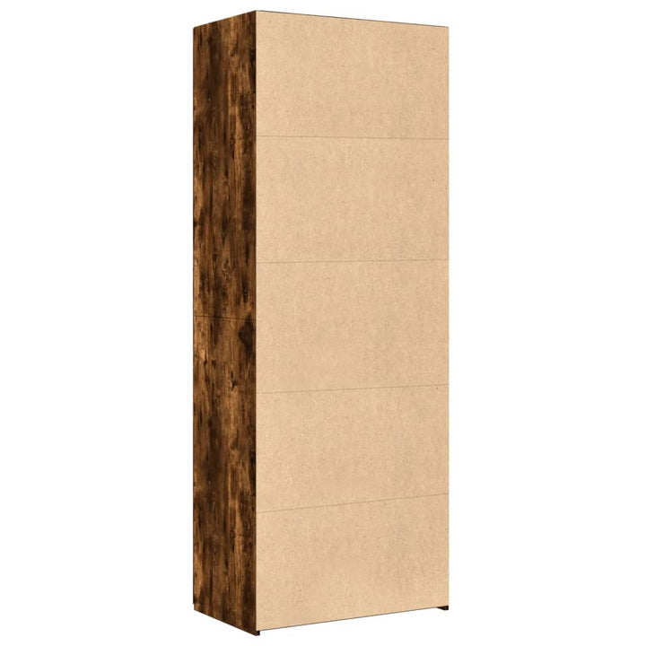 skab 70x42,5x185 cm konstrueret træ røget egetræsfarve