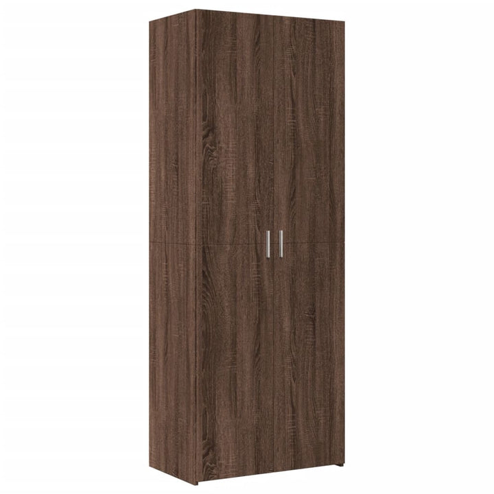 skab 70x42,5x185 cm konstrueret træ brun egetræsfarve