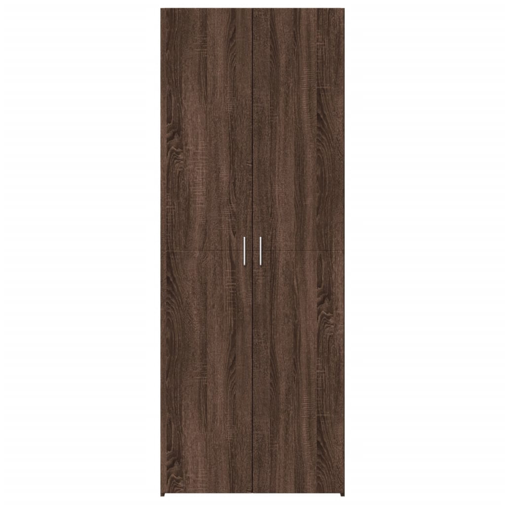 skab 70x42,5x185 cm konstrueret træ brun egetræsfarve