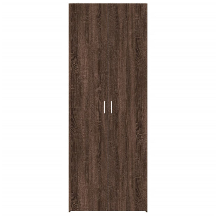 skab 70x42,5x185 cm konstrueret træ brun egetræsfarve