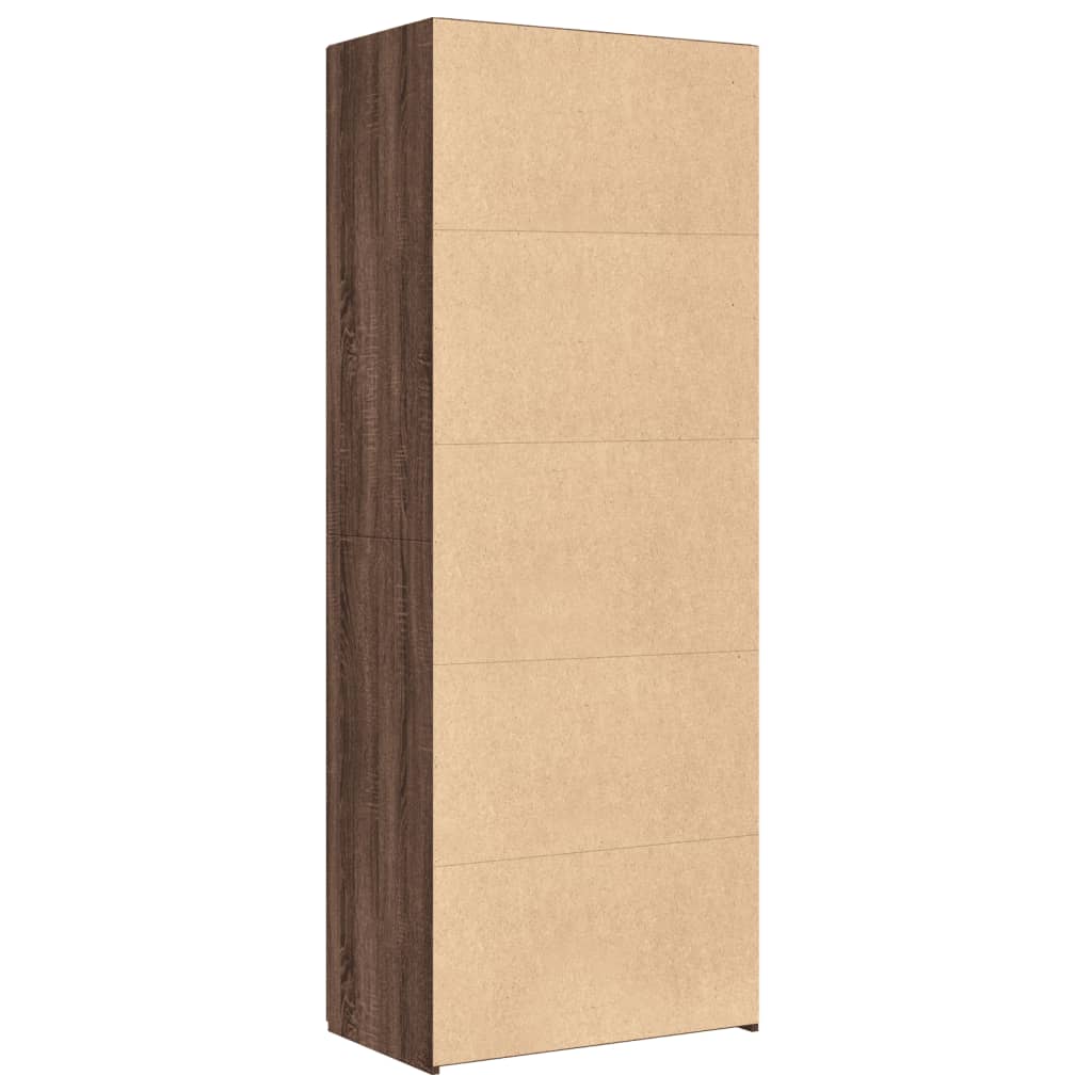 skab 70x42,5x185 cm konstrueret træ brun egetræsfarve