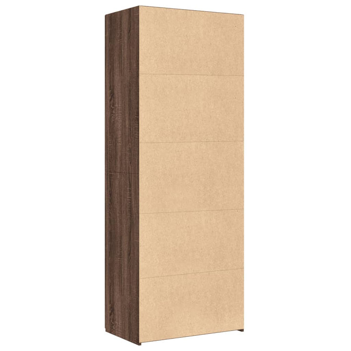 skab 70x42,5x185 cm konstrueret træ brun egetræsfarve
