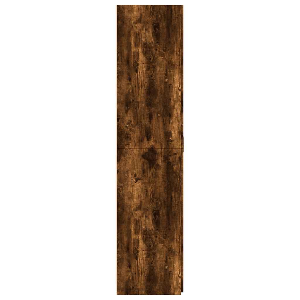 skab 70x42,5x185 cm konstrueret træ røget egetræsfarve