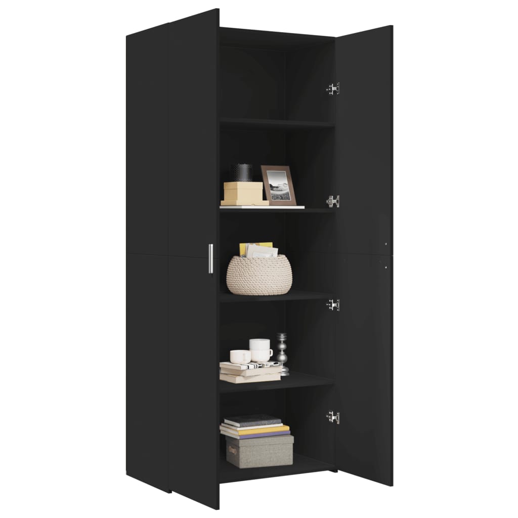 skab 80x42,5x185 cm konstrueret træ sort