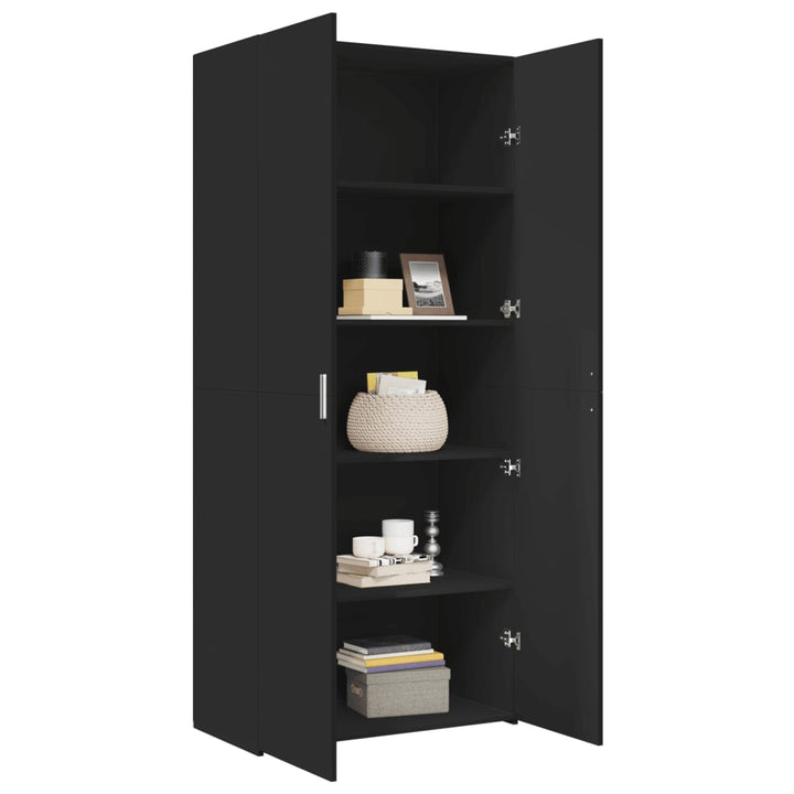 skab 80x42,5x185 cm konstrueret træ sort